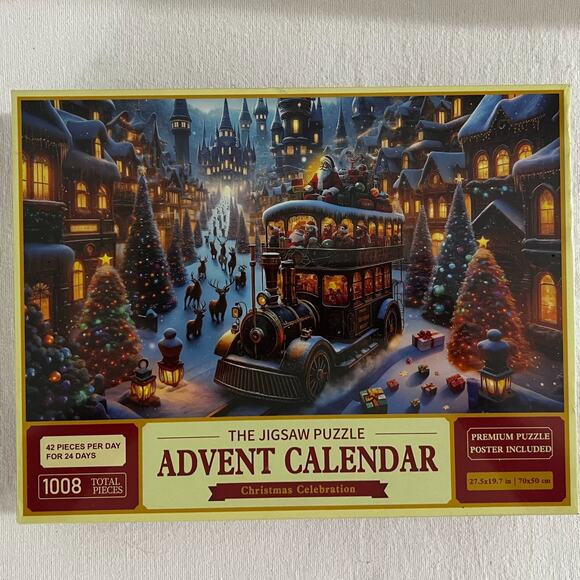 Christmas Celebration Advent Calendar 1008 Piece Jigsaw Puzzle (27x19) + Poster - Picture 1 of 3